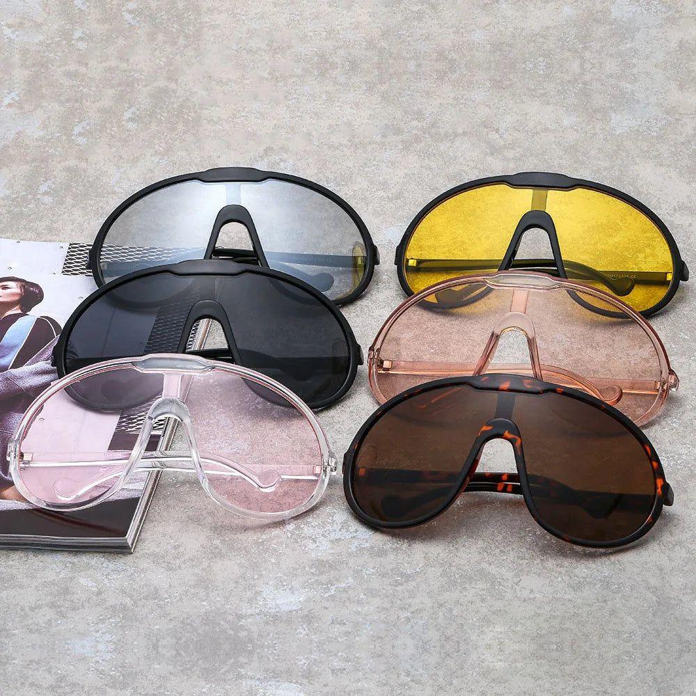 Luxury Oversized Round Goggle Sunglasses with UV400 Protection - Fashionable Big Frame Shades - Lucid Fantasy 