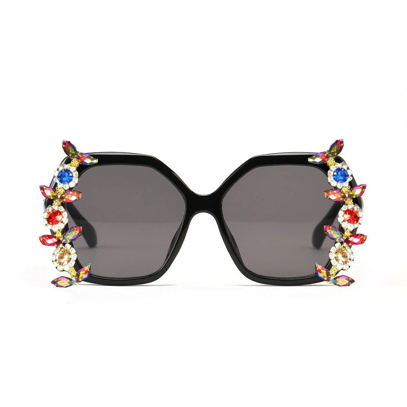 Luxury Rhinestone-Embellished Oversized Diamond Sunglasses with UV400 Protection - Lucid Fantasy 