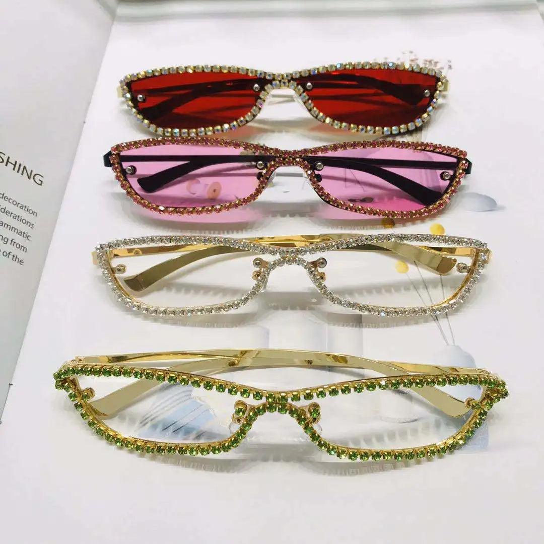 Luxury Rhinestone-Embellished Retro Sunglasses with UV400 Protection for Women - Lucid Fantasy 