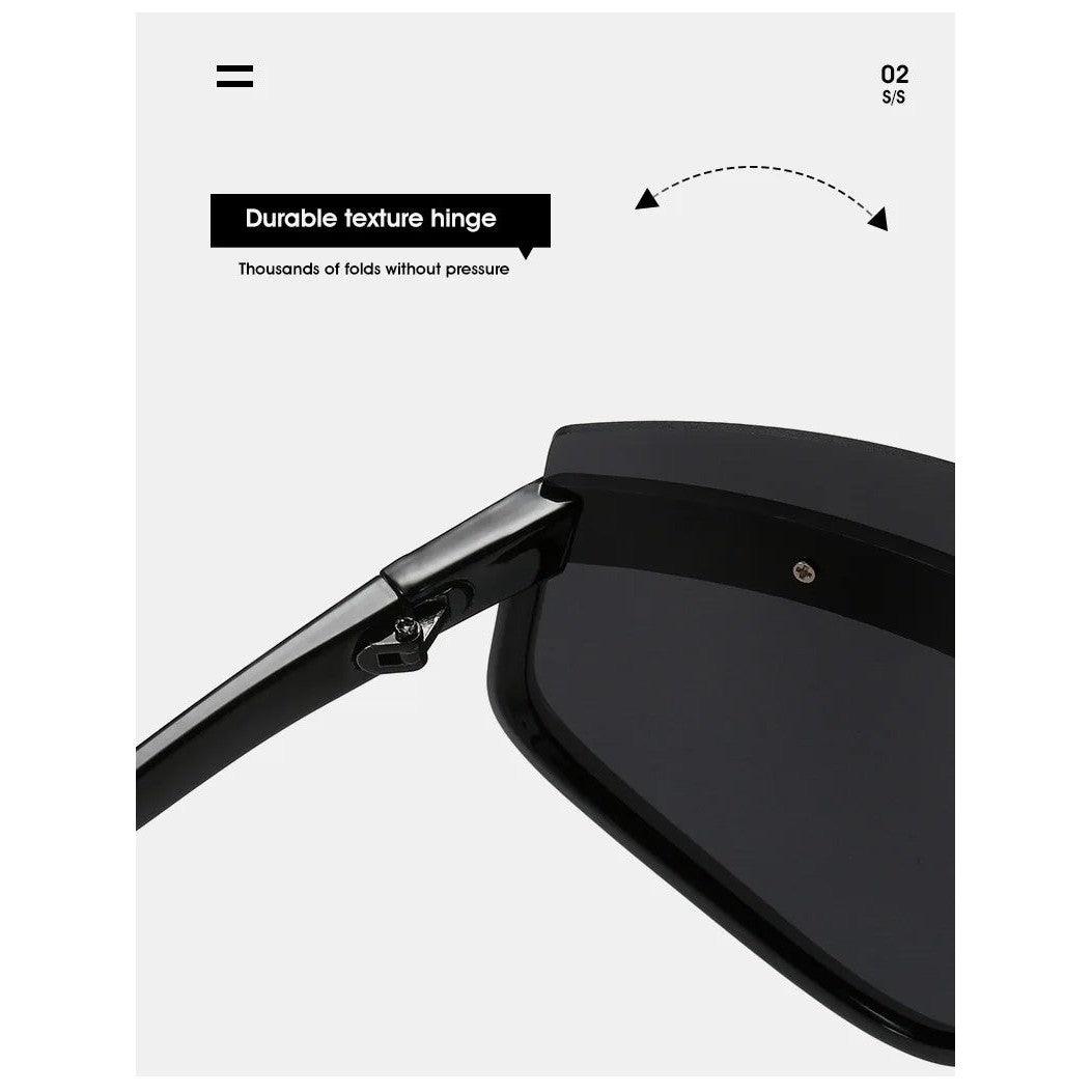 Luxury Semi-Rimless Oversized Shield Sunglasses - Fashion Forward Frame Design - Lucid Fantasy 