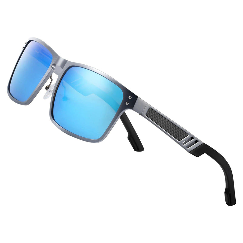 Men's Polarized Square Lens Sunglasses - Barcur Aluminum Magnesium Sport Eyewear - Lucid Fantasy 