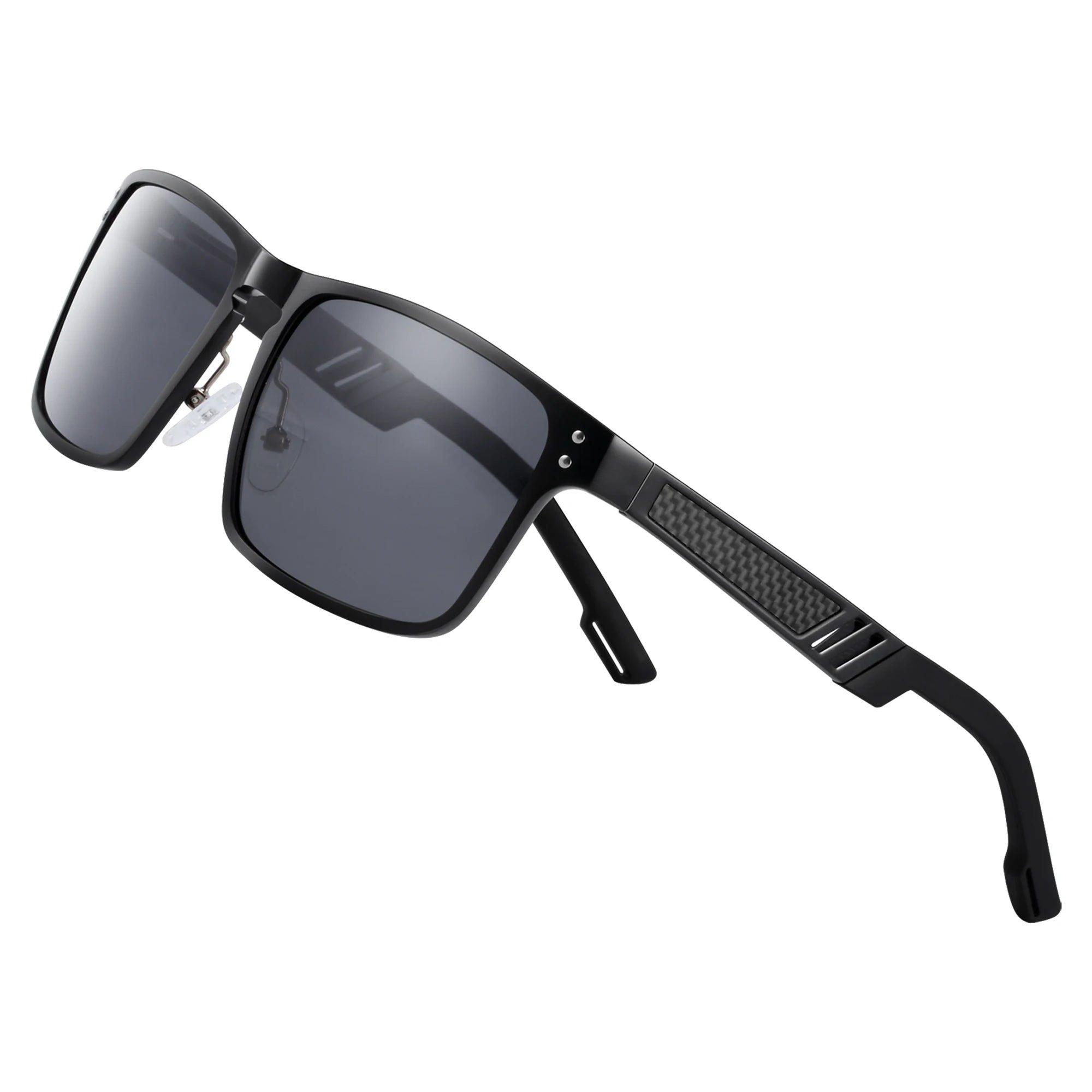 Men's Polarized Square Lens Sunglasses - Barcur Aluminum Magnesium Sport Eyewear - Lucid Fantasy 