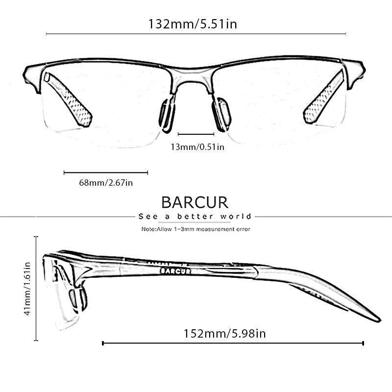 Men's Polarized UV400 Aluminum Sport Sunglasses with Anti-Reflective Lenses - Barcur Classic Design - Lucid Fantasy 