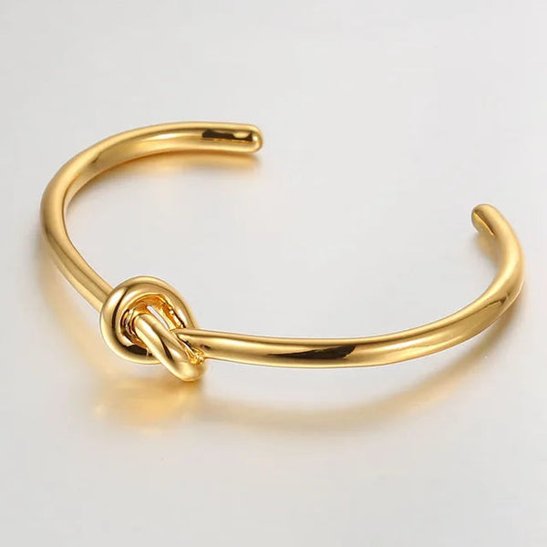 Modern Design Knot Cuff Bracelets Gold Color Bangle Bracelet Armband Fashion Jewelry-Lucid Fantasy