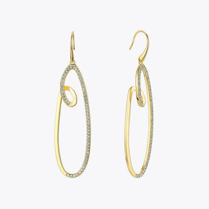 Modern Design Rhinestone Geometric Drop Earrings Water Droplets Shape Fashion Jewelry-Lucid Fantasy