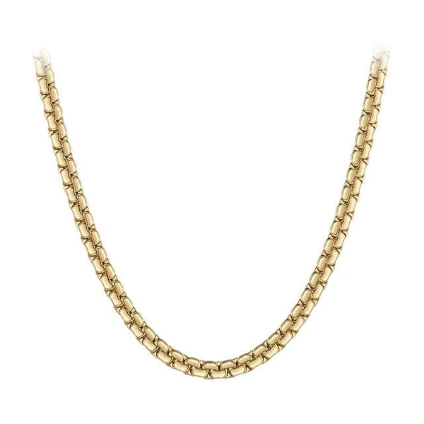 Modern Design Stainless Steel Necklace Gold Color Round Box Structure Chain Necklaces Fashion Jewelry-Lucid Fantasy