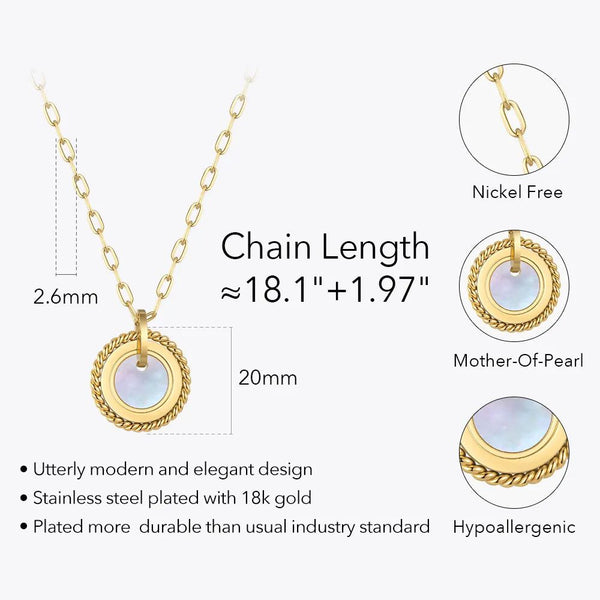 Modern Design Stainless Steel Necklace Gold Color Shell Pendant Necklaces Fashion Jewelry-Lucid Fantasy