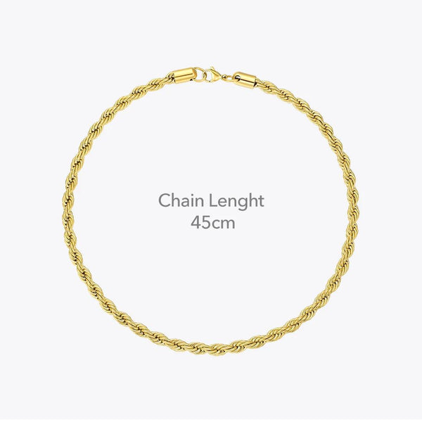 Modern Design Twist Chain Choker Necklace Gold Color Stainless Steel Necklaces Fashion Jewelry Accessories-Lucid Fantasy