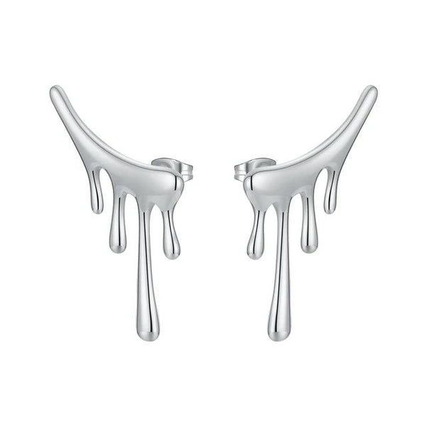 Modern Design Unique Melt Earrings Stainless Steel Maxi Stud Earring Fashion Jewelry-Lucid Fantasy
