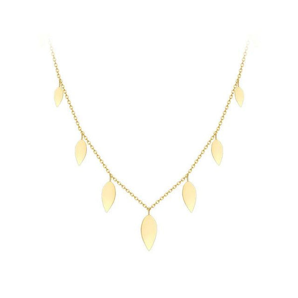 Modern Design Vintage Leaf Necklace Plant Necklaces Gold Color Fashion Jewelry Stainless Steel Collar-Lucid Fantasy