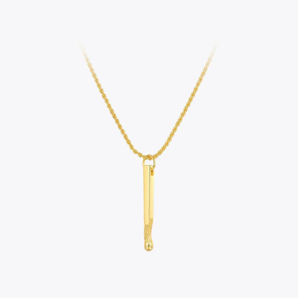 Modern Design Vintage Matchstick Necklaces Gold Color Stick Pendant Necklace Fashion Jewelry-Lucid Fantasy