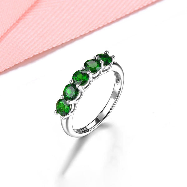Natural Diopside Solid Silver Rings 1.4 Carats Simple Classic Design Fine Jewelry-Lucid Fantasy