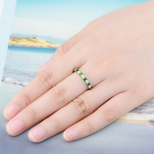 Natural Genuine Chrome Diopside Silver S925 Ring Classic Fine Jewelry-Lucid Fantasy