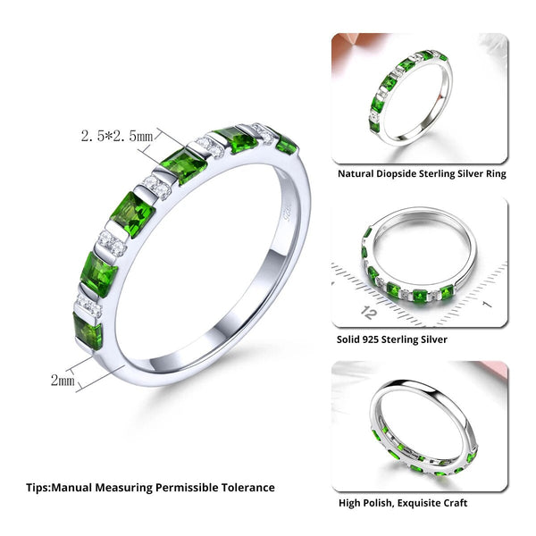 Natural Genuine Chrome Diopside Silver S925 Ring Classic Fine Jewelry-Lucid Fantasy