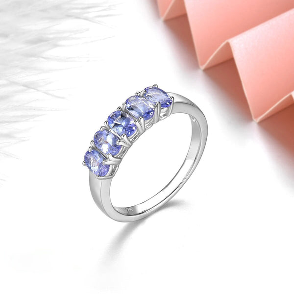 Natural Tanzanite Solid Silver Ring 1.2 Carat Genuine Gemstone Classic Fine Jewelry-Lucid Fantasy
