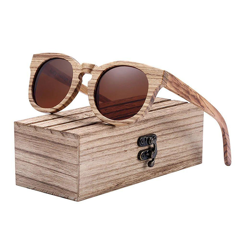 Natural Zebra Wood Polarized Sunglasses for Men with Superior UV Protection - Lucid Fantasy 