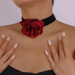 Neo Gothic Floral Pendant Choker Necklace Bracelet Body Jewelry