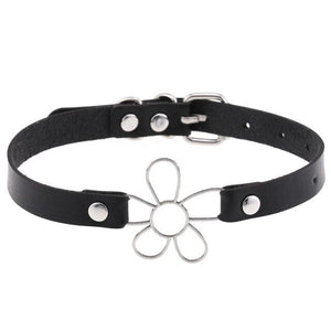 Neo Gothic Flower Power Punk Chic Thin Band Choker Necklace