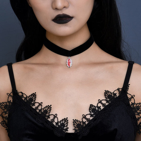 Neo Gothic Punk Choker Necklace - Black Emo Chick Mix