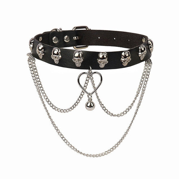 Neo Gothic Punk Choker Necklace - Black Goth Punk Deluxe Mix