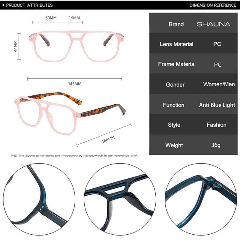 New Blue Light Blocking Double Bridge Eyewear Frame - Lucid Fantasy 