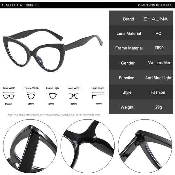 New Cat Eye Double Color Glasses Clear Anti-Blue Light Eyewear Optical Frames-Lucid Fantasy
