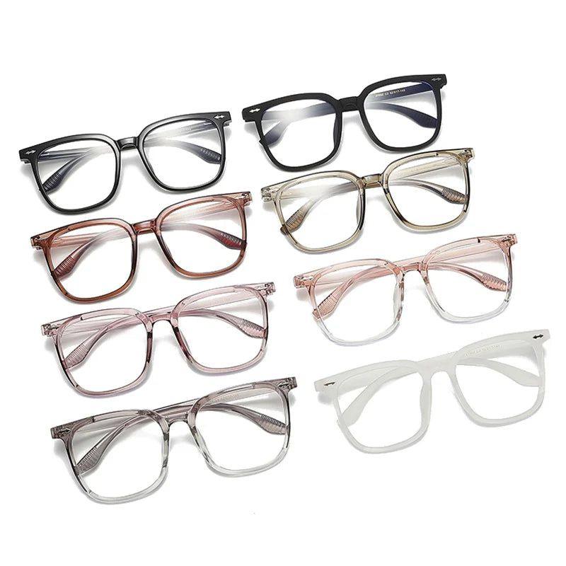 New Square Clear Anti-Blue Light Glasses Optical Eyewear Retro Rivets Fashion Frame-Lucid Fantasy