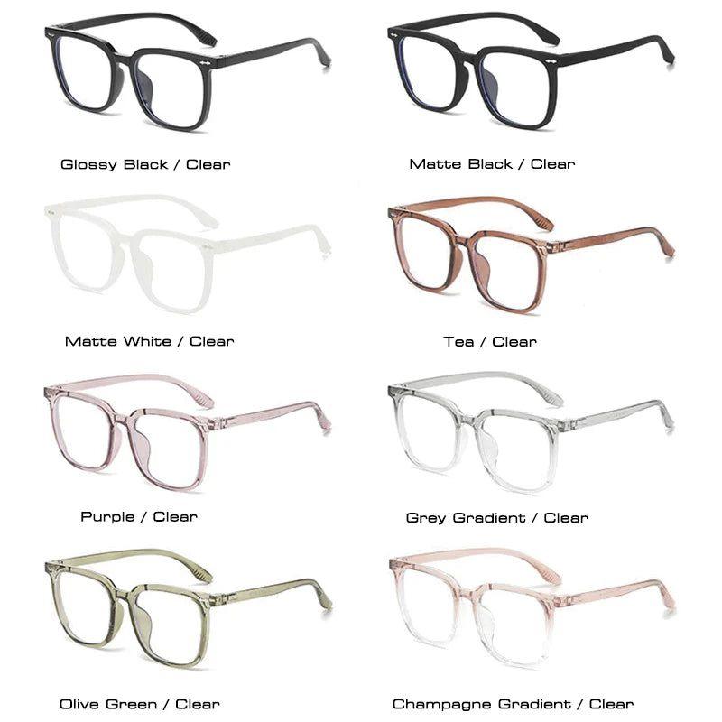 New Square Clear Anti-Blue Light Glasses Optical Eyewear Retro Rivets Fashion Frame-Lucid Fantasy