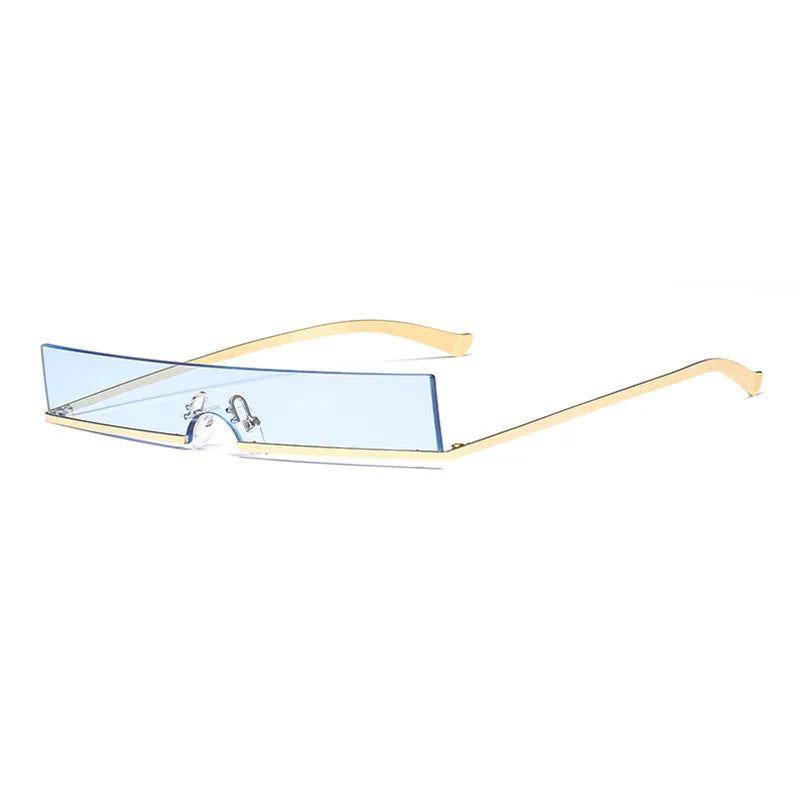 New Style Half Frame Small Rectangle Sunglasses Original Design One Piece Shades-Lucid Fantasy