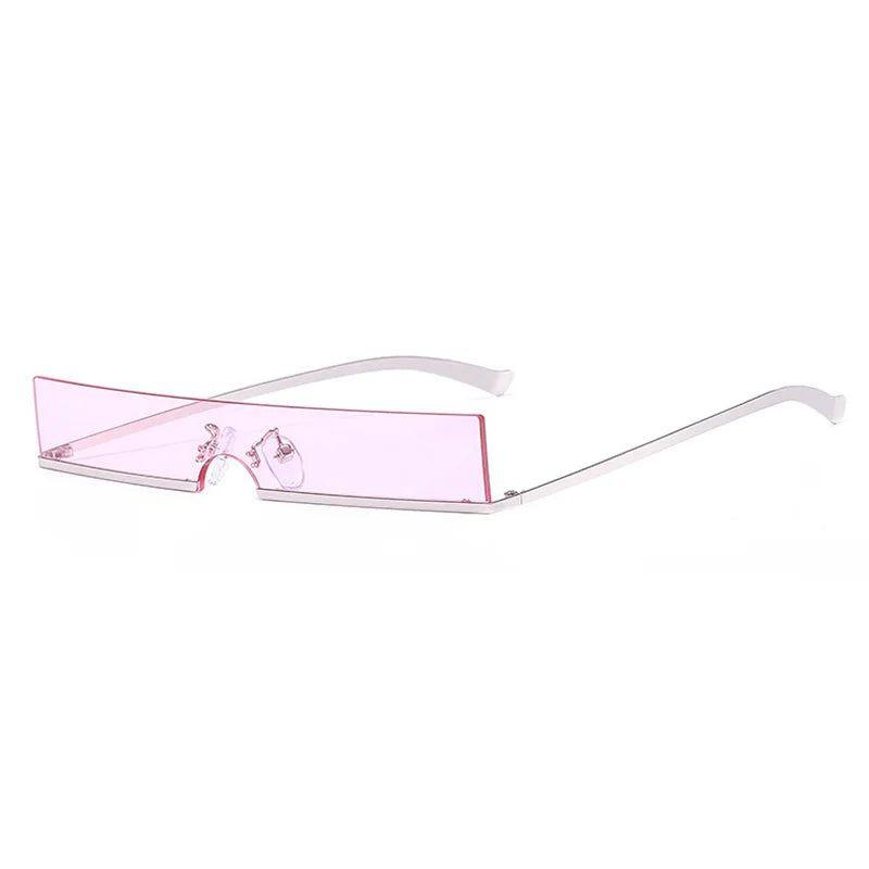 New Style Half Frame Small Rectangle Sunglasses Original Design One Piece Shades-Lucid Fantasy