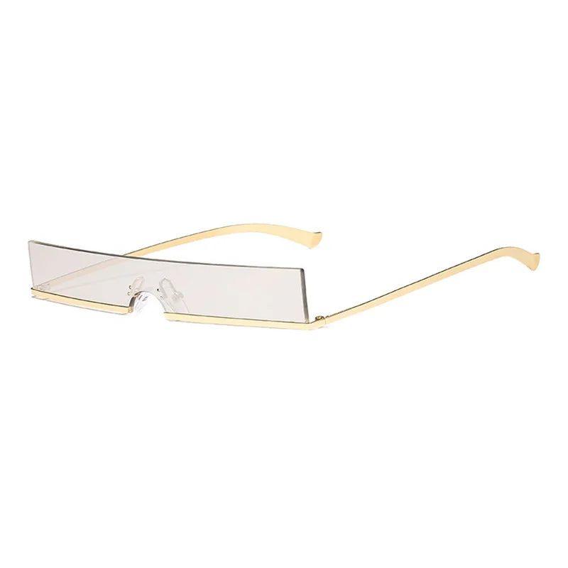 New Style Half Frame Small Rectangle Sunglasses Original Design One Piece Shades-Lucid Fantasy