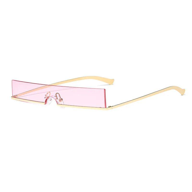 New Style Half Frame Small Rectangle Sunglasses Original Design One Piece Shades-Lucid Fantasy