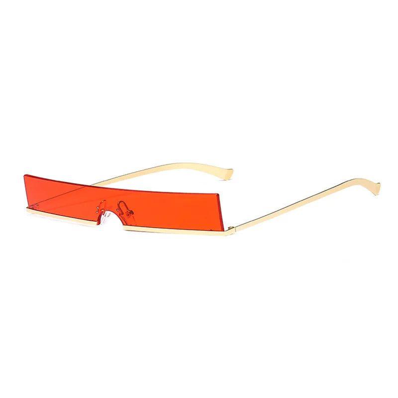 New Style Half Frame Small Rectangle Sunglasses Original Design One Piece Shades-Lucid Fantasy