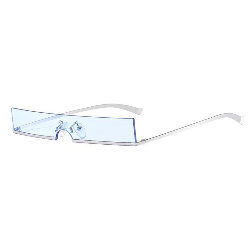 New Style Half Frame Small Rectangle Sunglasses Original Design One Piece Shades-Lucid Fantasy