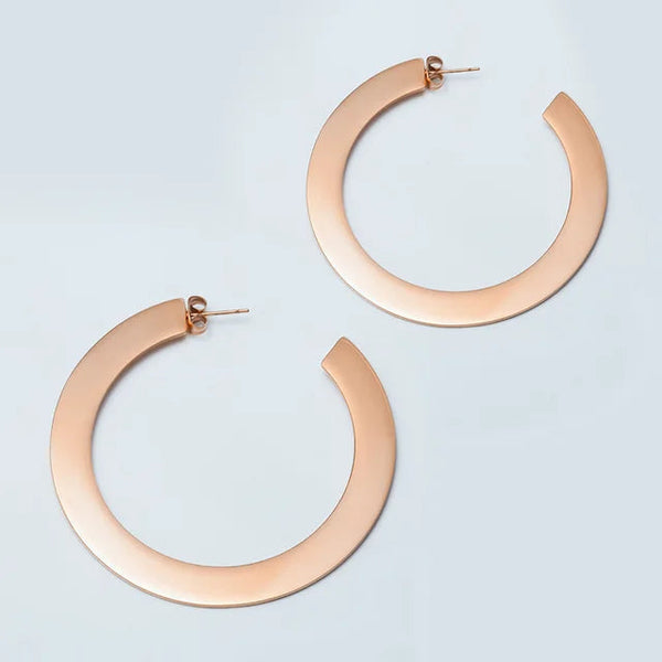 New Style Shiny Big Hoop Earrings Gold Color Stainless Steel Circle Fashion Jewelry-Lucid Fantasy
