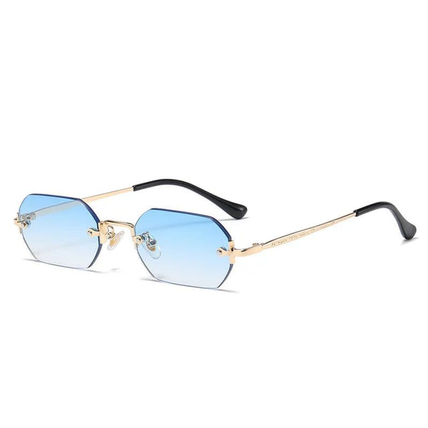 New Stylish Gothic Rimless Sunglasses Retro Punk Gradient Shades UV400-Lucid Fantasy