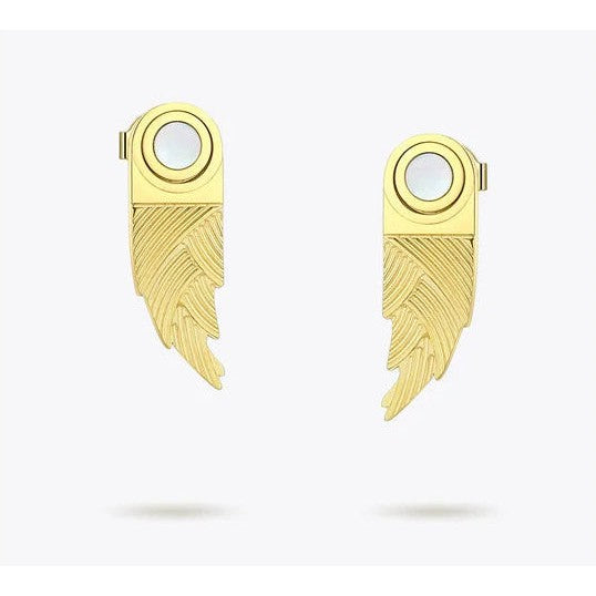 Original Design Bamboo Shoot Design Maxi Stud Earrings Stainless Steel Gold Color Fashion Jewelry-Lucid Fantasy