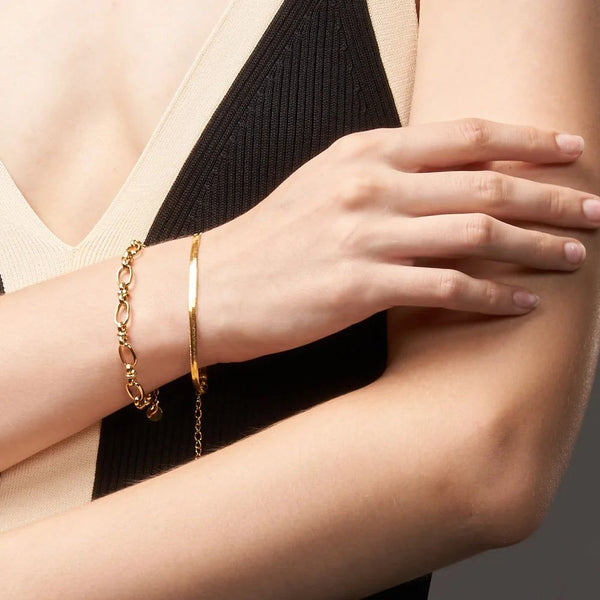 Original Design Bowknot Circles Chain Bracelet Gold Color Steel Fashion Jewelry-Lucid Fantasy