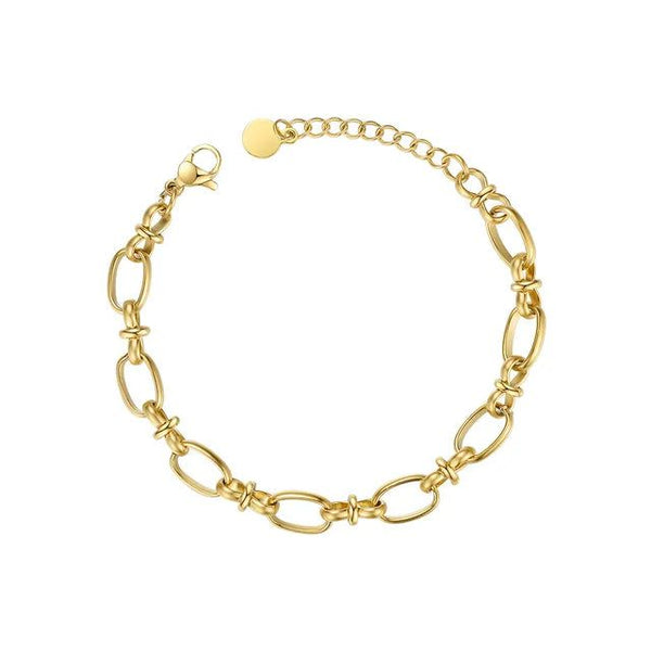 Original Design Bowknot Circles Chain Bracelet Gold Color Steel Fashion Jewelry-Lucid Fantasy