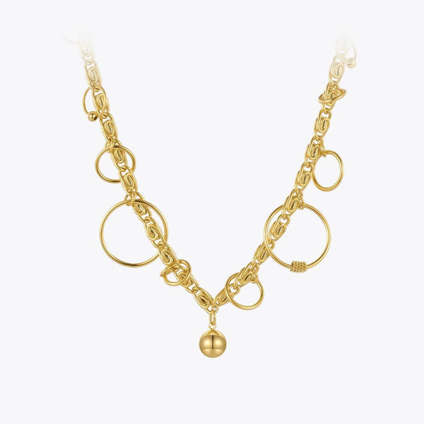 Original Design Circles Chain Necklace Stainless Steel Jewelry Choker Necklaces Gold Color-Lucid Fantasy