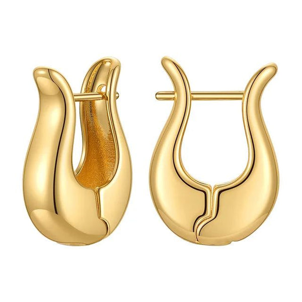 Original Design Flower Basket Stud Earrings Gold Color Fashion Jewelry-Lucid Fantasy