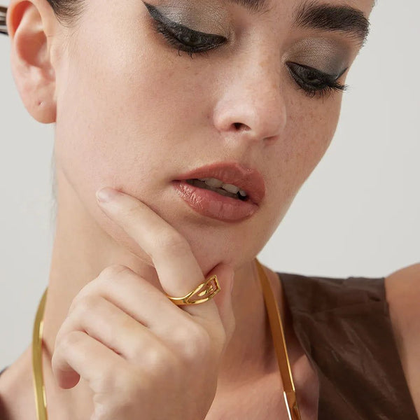 Original Design Geometric Gold Color Ring Fashion Jewelry-Lucid Fantasy
