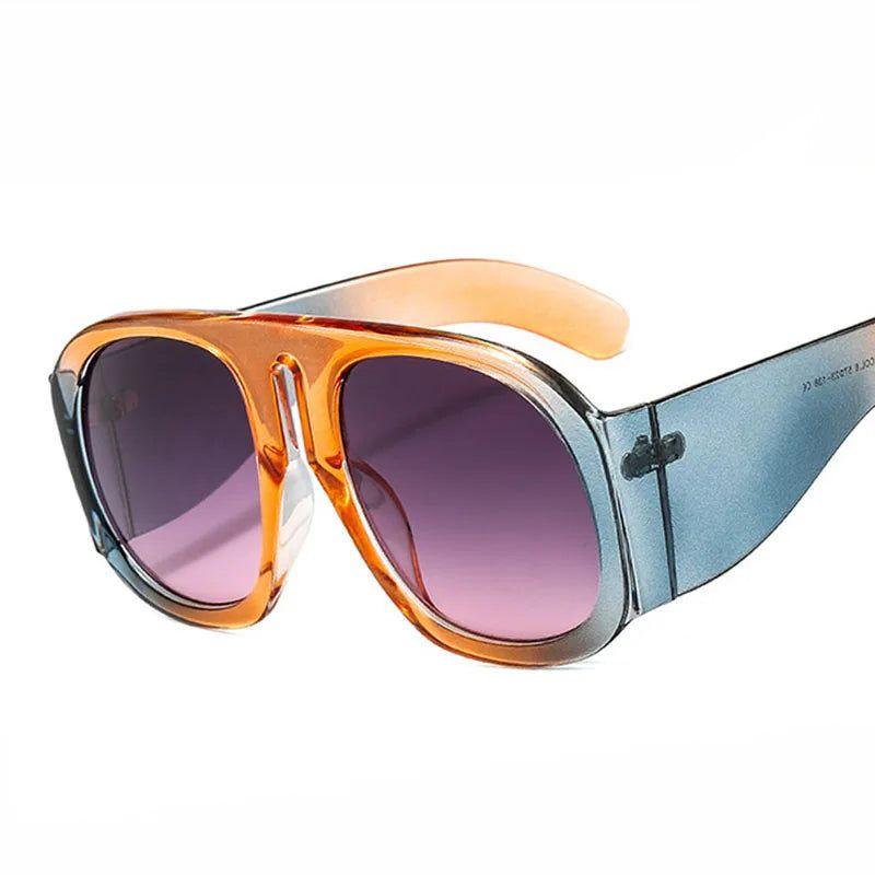 Oversized Gradient Round Lens Sunglasses with UV400 Protection - Lucid Fantasy 