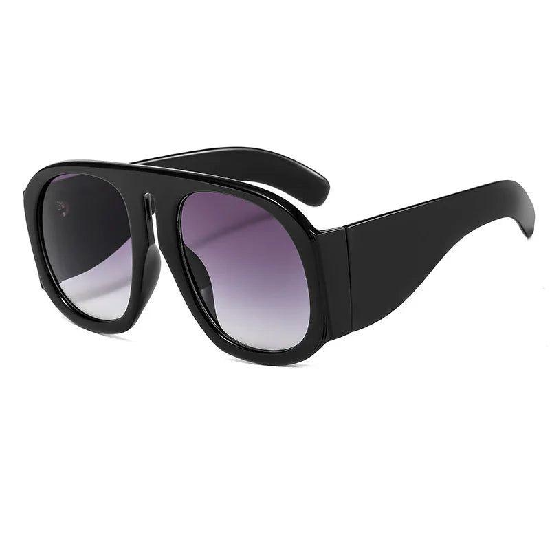 Oversized Gradient Round Lens Sunglasses with UV400 Protection - Lucid Fantasy 