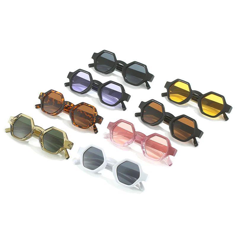 Punk-Inspired Retro Polygon Square Sunglasses with UV400 Protection - Lucid Fantasy 