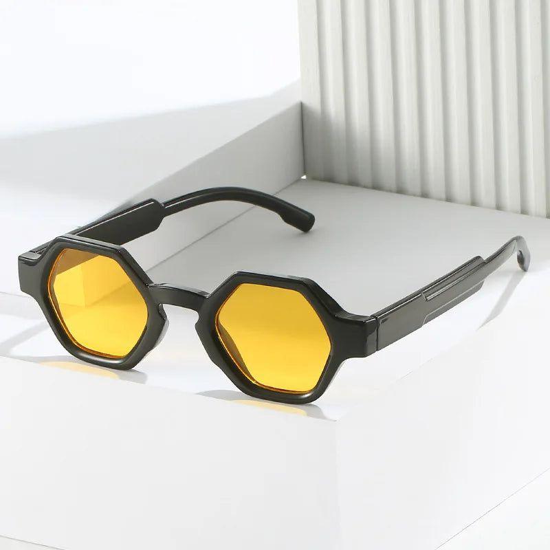 Punk-Inspired Retro Polygon Square Sunglasses with UV400 Protection - Lucid Fantasy 