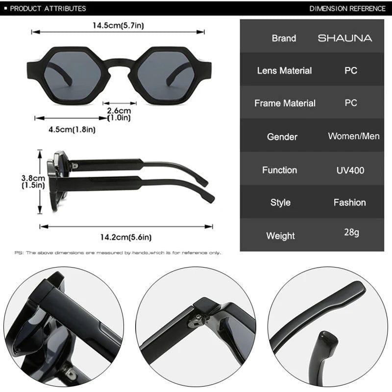 Punk-Inspired Retro Polygon Square Sunglasses with UV400 Protection - Lucid Fantasy 