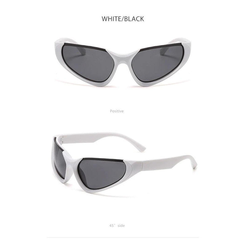 Punk-Inspired Semi Rimless Wrap Around Sunglasses with UV400 Protection - Lucid Fantasy 