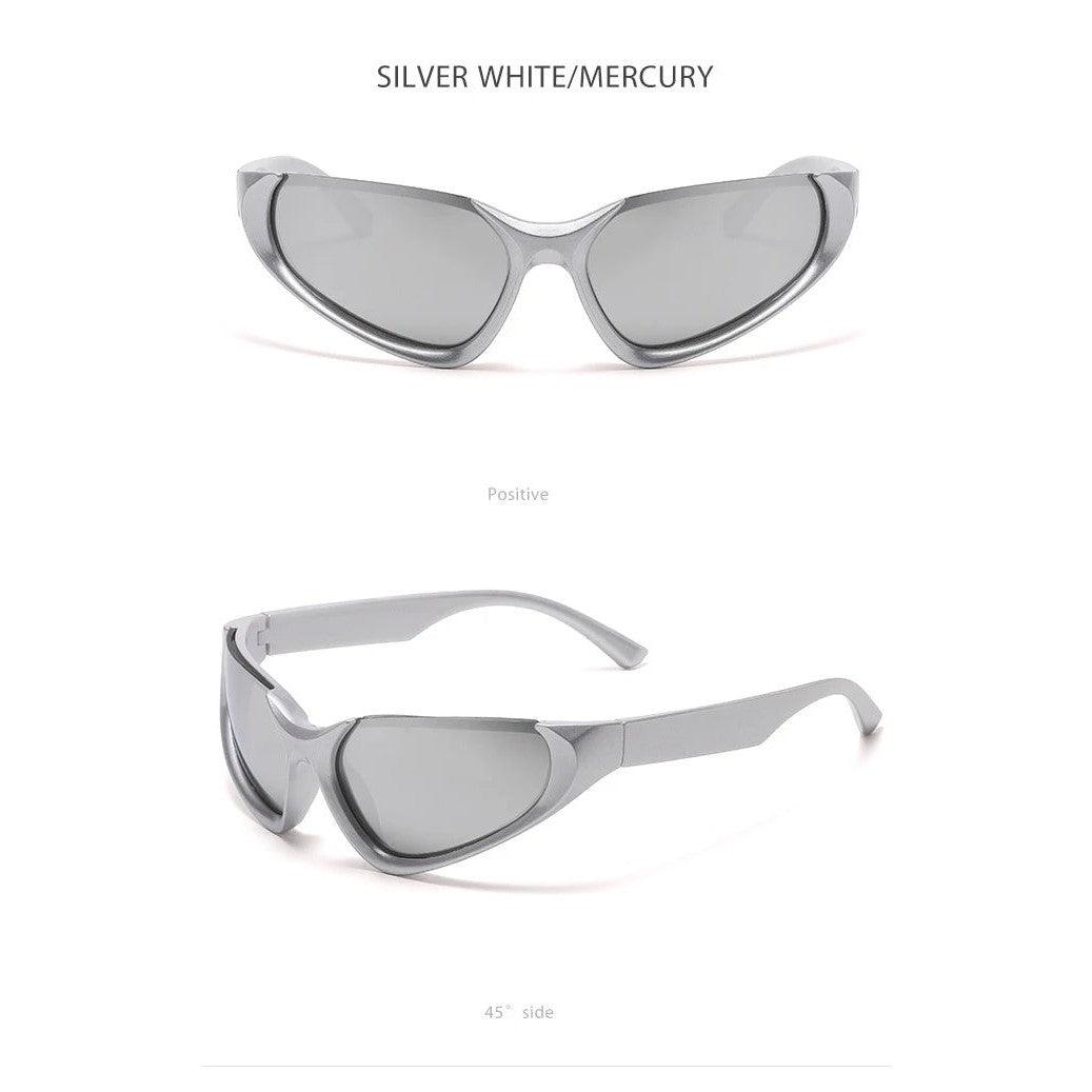 Punk-Inspired Semi Rimless Wrap Around Sunglasses with UV400 Protection - Lucid Fantasy 