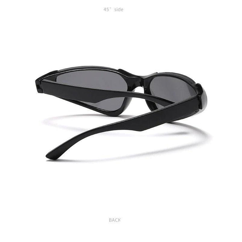 Punk-Inspired Semi Rimless Wrap Around Sunglasses with UV400 Protection - Lucid Fantasy 